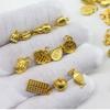 Pingente de Joia de Liga DIY Ouro Fosco Ouro Imitação Areia Galvanizado Cuia Caractere Ji Nuvem Auspiciosa Pulseira Estilo Étnico Pingente de Ábaco