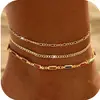 Design de Comércio Exterior da Amazon Tornozeleira Cruz de Cobre Minimalista para Mulheres, Estilo Doce-Cool Exquisito, Joia de Pé Empilhável Personalizada