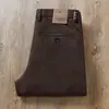 Pantalones largos de lana grises para otoño e invierno 2024, lijados, elásticos, para jóvenes y adultos de mediana edad, de negocios, antiarrugas, rectos, casuales para hombre