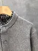 Cardigan Tricot Patchwork Espesso Peça Falsa Dupla Direto da Fábrica Jaqueta Suéter Casual Jovem Masculino 2026 Versátil Tendência