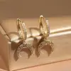 Lote mixto de varios estilos aretes de oro para mujer con colgante geométrico de circón microincrustado joyería de oreja de nicho de alta gama