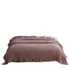 Manta toalha macia de algodão puro com textura waffle e renda estilo coreano, colcha fresca de verão para camas de solteiro ou casal, manta de dormir de algodão para o verão