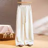 Pantalones casuales de pierna ancha hechos a medida para mujer, nuevo estilo otoño 2026, cintura elástica con cordón, corte holgado, adelgazantes, pantalones de chándal de pierna recta