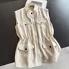 2026 Chaqueta Cardigan de Lino con Cuello Alto Ropa de Trabajo Chaleco Casual Abrigo Corto para Viajar al Trabajo Venta al por Mayor H10EMJ66810