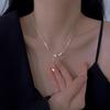 Collar de Meteoro para Mujer, Nuevo Estilo de Moda, Lujo Ligero, Diseño de Nicho, Sensación de Alta Gama, Cadena Larga con Diamantes, Cadena para Clavícula con Estrella y Borla