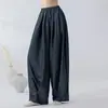 Pantalones de práctica diarios holgados para estudiantes de danza, con dobladillo estilo linterna, corte curvo y diseño inspirado en mezclilla, adecuados para jazz, danza moderna, yoga y meditación