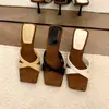 Tacones Altos de Aguja Cuadrados Retro para Mujer, Sandalias Elegantes Abiertas de Verano con Diseño Único, Mules sin Cierre