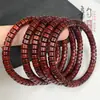 Pulseira de Contas de Sândalo Vermelho Indiano Natural de Folhas Pequenas Corte Reto DIY Joia Original Pulseira Contas Soltas Acessórios de Contas Planas