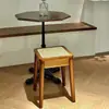 Taburete Nórdico de Madera Maciza, Taburete Apilable de Ratán, Taburete de Restaurante, Taburete Doméstico, Taburete Cuadrado Simple para Sala de Estar, Taburete Comercial