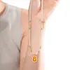Collar de Perlas con Colgante de Calabaza, Accesorios para Mujer, Diseño de Nicho de Lujo Ligero, Cadena Larga de Joyería de Nuevo Estilo Chino de Gama Alta