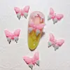 Arte de Unha Popular Borboleta Colorida com Glitter Degradê, Presilha de Unha Versátil Usável 3D, Acessórios de Resina Artificial DIY
