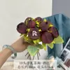 Flor Artificial de Capullo de Rosa para Té Hecha a Mano de 10 Cabezas Flor Falsa de Alta Gama Arreglo para Salón de Bodas Ramo de la Novia Arreglo Floral