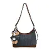 Bolso de hombro cruzado de moda para mujer 2026 nuevo bolso de hombro de lujo ligero con cadena bolso cruzado de mezclilla
