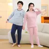 Conjunto de roupa íntima térmica plus size com estampa de desenho animado, modelagem solta, para meninos e meninas, 2026, para adolescentes e crianças plus size