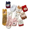 Calcetines de Coral de Dibujos Animados Invierno para Mujer Lindos con Felpa Plus Espesados Calcetines para Dormir Calcetines de Toalla para el Piso Calcetines Calientes para Adultos