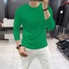 Camiseta Versátil de Manga Larga para Hombre Básica Casual Cuello Redondo Camiseta Base Cómoda Versátil de Algodón para Hombres Jóvenes Corte Ajustado