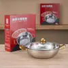 Olla de Acero Inoxidable para Hot Pot Olla para Sopa Olla Shabu Hogar Comercial Gran Capacidad Hot Pot Fondo Simple Engrosado Abertura Regalo Venta al por Mayor