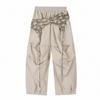 Pantalones de Paracaídas Blancos Americanos de Capas Estilo Dulce y Fresco para Mujer, Diseño de Marca de Verano de Moda, Pantalones Cargo de Pierna Ancha Plisados