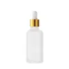 Botellas de vidrio esmerilado al por mayor para aceites esenciales con gotero, 30 ml para dispensar muestras vacías de sueros cosméticos, lociones, perfumes