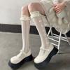 Calcetines de encaje Lolita para niños con lazo Lolita calcetines japoneses jk para pantorrilla finos primavera y verano finos