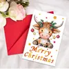Set de Sobres para Tarjeta de Felicitación Navideña de Nuevo Estilo Transfronterizo de 1 Pieza Caricatura Creativa Tarjeta de Regalo Festivo Bendición Cálida
