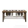 Estante de cuencos para gatos de madera estante de cuencos de comida para mascotas estante de cuencos de vajilla doble de madera con cuenco comedero de madera estante de madera