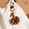 Pingente de Bolsa Estilo Floresta de Frutas de Planta Natural Chaveiro Bodhi Feito à Mão Pingente de Bolsa Literário Estilo Chinês Novo