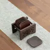 Mat de ébano e jacarandá para xícara de chá, porta-copos, tapete para xícara de chá, cerimônia do chá, xícara de chá Kung Fu, bandeja de chá, acessórios para conjunto de chá, isolamento térmico Zen