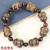 Pulseira Criativa de Cabacinha de Ébano Wengué Jacarandá Roxo Estilo Acadêmico Zen Brinquedos Culturais Enfeites Estilo Chinês para Homens Mulheres Casais