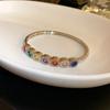Pulseira Oval de Abertura Dupla em Zircônia Leve Luxo Sensação de Alto Padrão Estilo Europeu e Americano Estilo Frio Para o Trabalho Versátil Pulseira