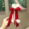 Corona de Año Nuevo para Niñas Pasador de Princesa Lazo Rojo Festivo Bola de Pelo Cinta Accesorios para el Cabello Pasador Hanfu Adorno para la Cabeza