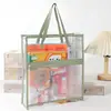Bolsa de Estudo Impermeável Portátil Espessa de Grande Capacidade para Alunos do Ensino Fundamental, Bolsa de Matéria, Bolsa para Armazenamento de Provas, Bolsa Transparente de PVC para Livros