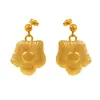 Pendientes de girasol vintage franceses de estilo cortesano, de gran oferta transfronteriza, con diseño moderno y chapado en acero de titanio y oro auténtico de 18 quilates.