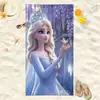 Toalla de Playa de Microfibra con Estampado de Dibujos Animados Serie Princesas Disney Elsa Sirena Toalla de Baño para Natación Infantil