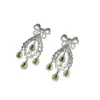Pendientes de Lágrima con Circonita y Lazo Estilo Francés de Lujo Ligero, Artesanía Pesada, Pendientes de Moda y Sofisticados, Pendientes de Temperamento Único y de Nicho