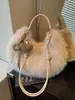 Bolsa de Peluche Mullida Otoño e Invierno para Viajes Diarios Bolsa Dumpling para Mujer Nuevo Estilo 2026 Bolso de Hombro Único Popular Moda Bolso de Mano de Gran Capacidad