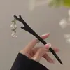 Pasador de Madera Nuevo Estilo Chino Pasador de Pelo Estilo Antiguo Pasador de Pelo para Mujer Alta Calidad Sentido de Suzuki Orquídea Estilo Nacional Combinación Falda de Cara de Caballo Pelo Pasador de Pelo