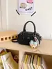 Bolso Boston de Nueva Moda Transfronterizo con Patrón de Lichi para Viajes Diarios Estilo Coreano Nicho Ins Bolso de Hombro Cruzado Tipo Almohada Bolso de Mujer