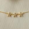 Collar de Plata de Ley 925 Chapado en Oro de 14K de Cinco Pétalos para Mujer Flor Japonesa Personalidad Femenina Temperamento Collar Celebridad de Internet Femenina Explosiones