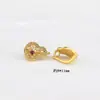 Broche de mariposa chapado en oro y cobre para cheongsam, oro antiguo incrustado con perlas, cierre de calabaza con flor pequeña para pulsera DIY