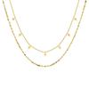 Colar de corrente de clavícula com pingente duplo de diamante dourado, moda requintada transfronteiriça, design de nicho, temperamento de luxo leve de alta qualidade