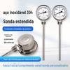 Termômetro bimetálico Wss-411/401 totalmente em aço inoxidável 304 industrial resistente à corrosão ácido-base extensão