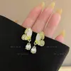 Pendientes de Mariposa de Cristal con Degradado Estilo Coreano, Flor de Perla, Moda para Mujer, Dulce, Diseño de Nicho, Pendientes Mori