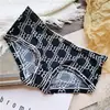 [80-120] 524 Seda de Hielo estampado lindo tiro bajo bolsa de ropa interior para mujer cadera con taladro ropa interior para mujer tiro bajo
