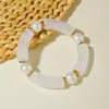 Pulseiras Transfronteiriças Europeias e Americanas, Pulseiras Exageradas de Acrílico, Conjunto de Pulseiras Coloridas em Blocos com Contas
