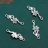 Plata de Ley Flor Pixiu Cubo Cuenta Redonda Separador Accesorios Retro Viejo DIY Hecho a Mano Material de Cuentas Gancho para Joyería Hebilla