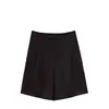 Shorts de Traje Negros para Mujer Verano Delgados Sueltos Casuales Pierna Ancha Cintura Alta Rectos Línea A Adelgazantes