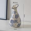 Adornos de Jarrón de Cerámica Retro para Entrada de Casa Porcelana Antigua Azul y Blanco Adornos Florales para Sala de Estar Pedidos de Texto Cifrado