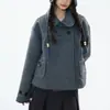 Abrigo de Lana de Color Sólido con Solapa Estilo Académico Moda Retro ins Transfronterizo Otoño/Invierno Casual de Calle Abrigo