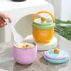 Taza de Desayuno Mini con Alto Atractivo Estético, Resistencia a Altas Temperaturas, Tapa y Cuchara, Taza de Ensalada Portátil para Trabajadores de Oficina, Taza para Fruta, Yogur y Avena